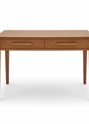 Oak Writing Desk with Brass Hardware - Home Office