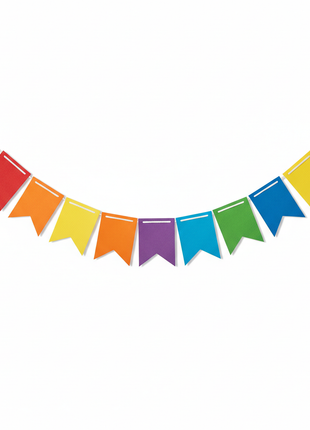 Rainbow Paper Banner Bunting - Colorful Party Garland