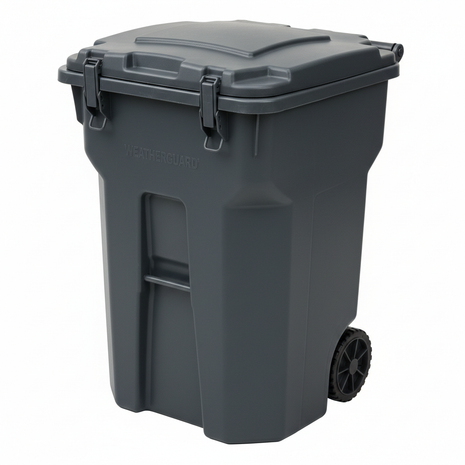 ToughGuard 32G Heavy-Duty Outdoor Trash Can in charcoal gray