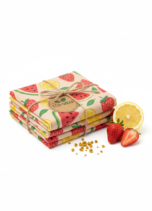 Reusable Beeswax Food Wraps – Summer Fruit Print