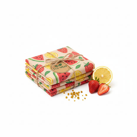 Reusable Beeswax Food Wraps – Summer Fruit Print
