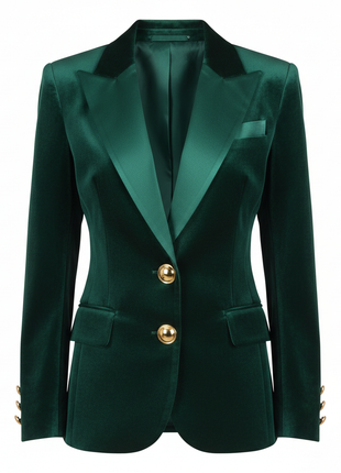 Emerald Velvet Blazer