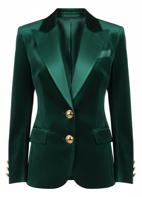 Emerald Velvet Blazer