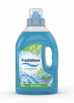 Large bottle of concentrated liquid laundry detergent