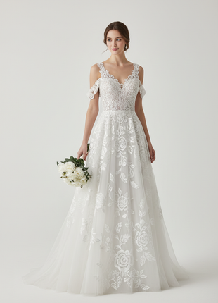 Ivory Lace A-Line Bridal Gown