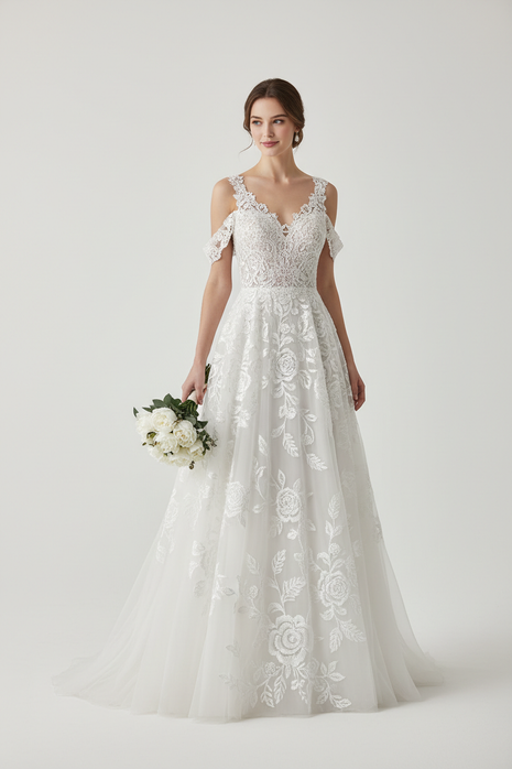 Ivory Lace A-Line Bridal Gown