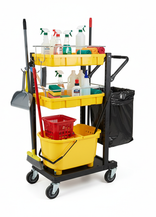 Heavy-Duty Janitorial Cart with Bags
