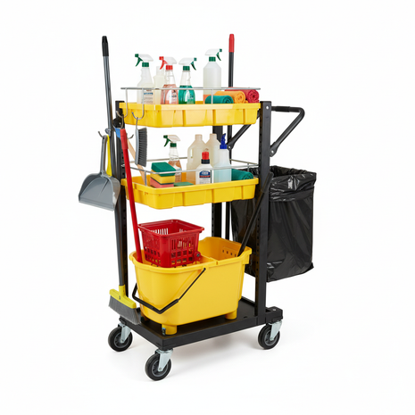 Heavy-Duty Janitorial Cart with Bags