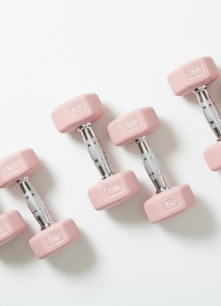 Rose Gold Neoprene Dumbbell Set