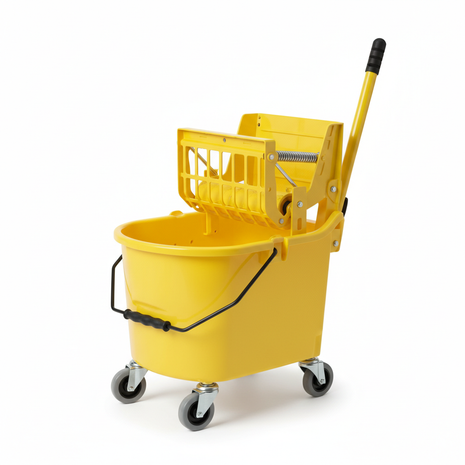 Commercial Mop Bucket with Wringer on Wheels