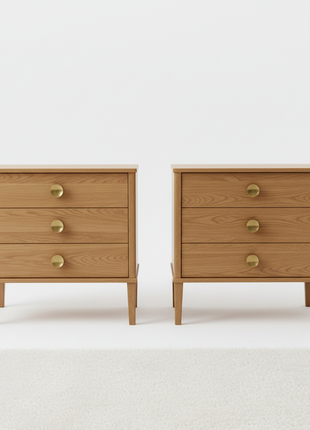 Premium Oak Nightstand Set
