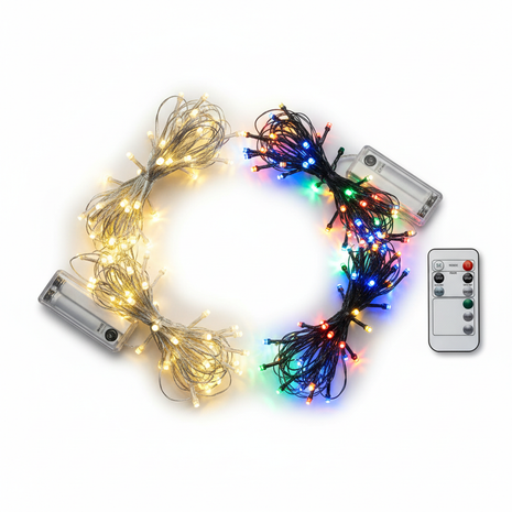 LED string fairy lights for party decoration in warm white and multicolor