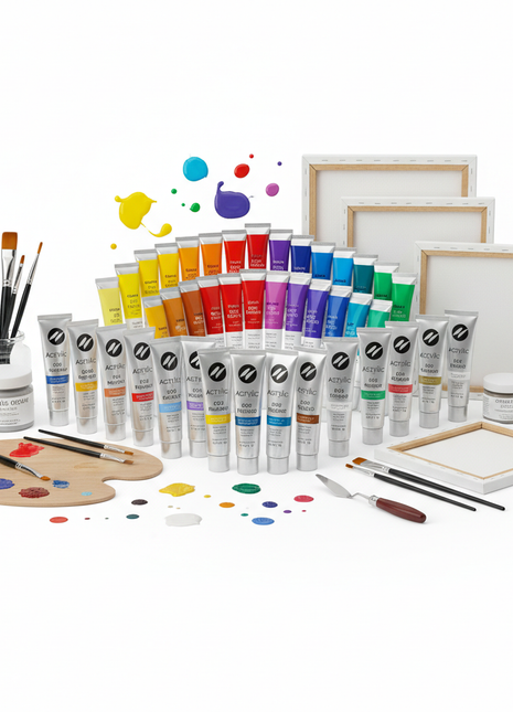 Acrylic Paint Set - 24 Colors Professional Artist Quality Tubes