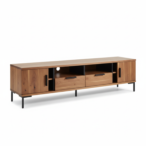 Contemporary media console with cable management
