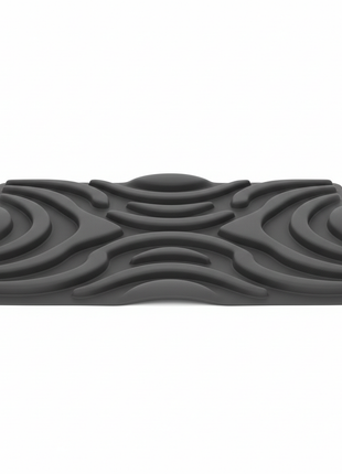 Charcoal grey anti-fatigue silicone kitchen standing mat on white background