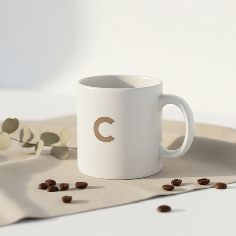 Classic Coffee Mug matte white stoneware