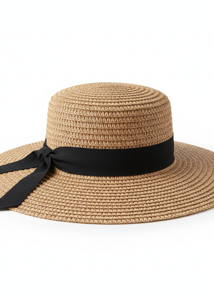 Wide-Brim Straw Sun Hat