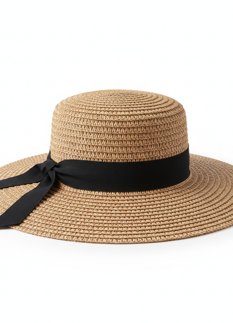 Wide-Brim Straw Sun Hat