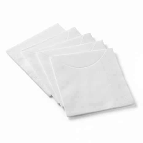 Premium White Dinner Napkins folded