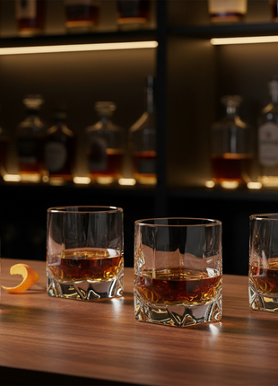 Obsidian Whiskey Rocks Glass Set (Set of 4)