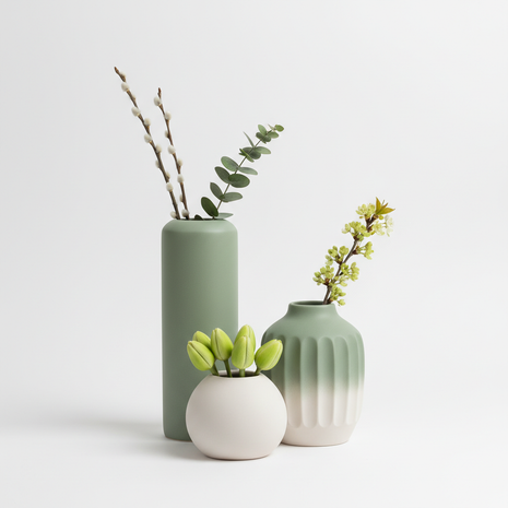 Spring Ceramic Vase Set of 3