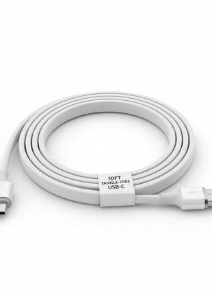 Right-Angle Flat USB-C Cable 10ft