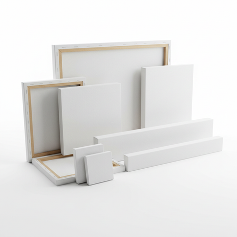 Stretched Canvas Panels - 6-Pack Blank Artist Canvases (8x10, 11x14, 16x20)