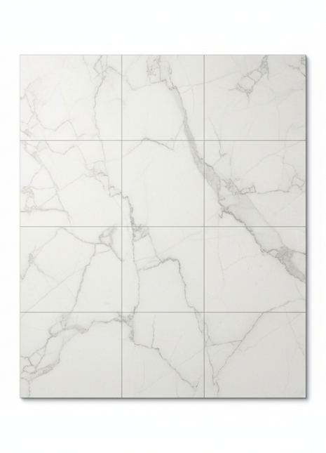 White Marble Peel and Stick Floor Tiles - 12x12 Inch (20 Pack)