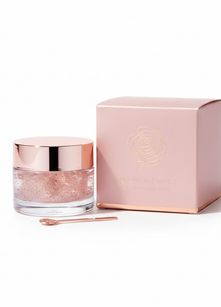 Rose Gold Hydrating Gel Face Mask in elegant pink packaging