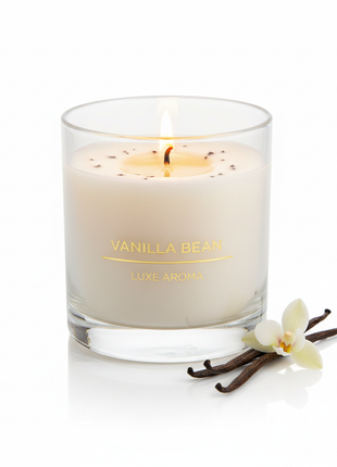 Vanilla Bean Bliss Candle in glass jar