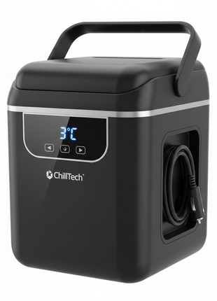 ChillTech black electric cooler with digital temperature display