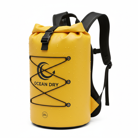 Waterproof Dry Bag Backpack 20L - Bright Yellow