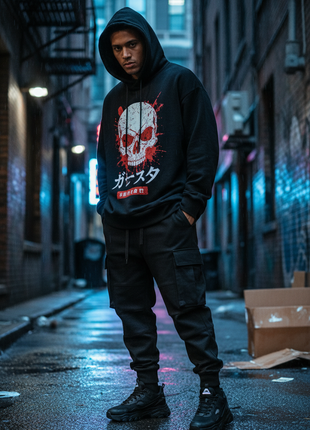 Blackout Hoodie & Cargo Jogger Set