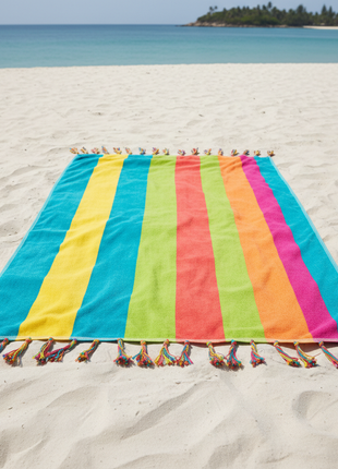 Tropical Stripe Beach Towel