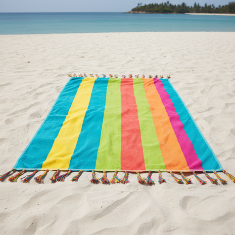 Tropical Stripe Beach Towel
