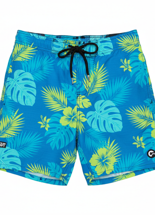 Men's Quick-Dry Swim Trunks - Tropical Blue Print