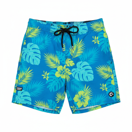 Men's Quick-Dry Swim Trunks - Tropical Blue Print