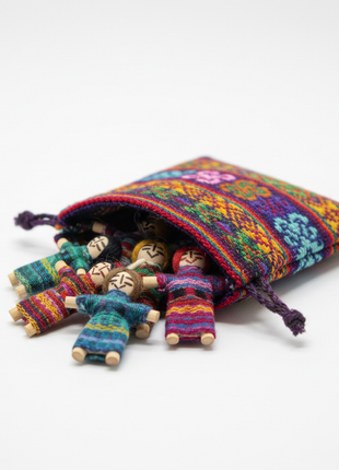 Guatemalan Handwoven Worry Dolls Set