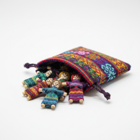 Guatemalan Handwoven Worry Dolls Set
