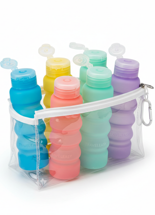 Collapsible Silicone Travel Bottles Set (6-Pack)