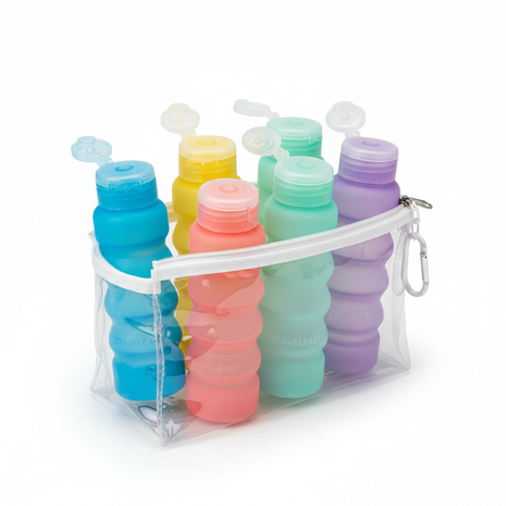 Collapsible Silicone Travel Bottles Set (6-Pack)