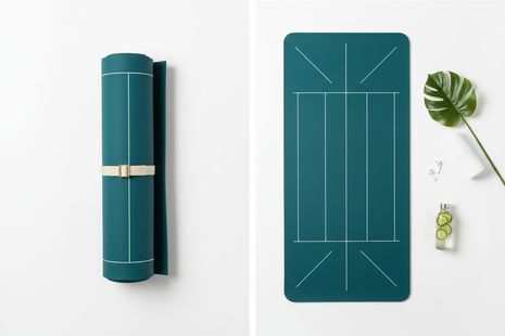 ProAlign Yoga Mat – teal extra thick non-slip yoga mat with alignment lines