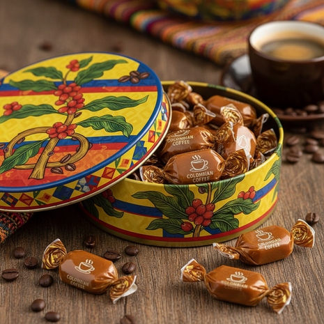 Colombian Coffee Candy Tin – Artisan Caramel Coffee Sweets