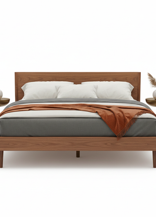 Mid-Century Modern Platform Bed Frame - Queen Size