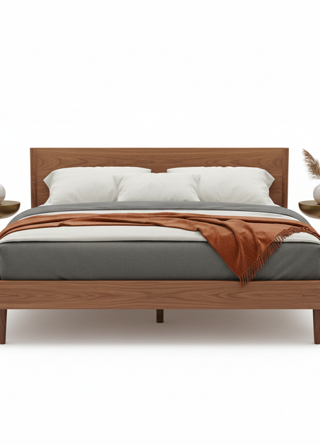Mid-Century Modern Platform Bed Frame - Queen Size