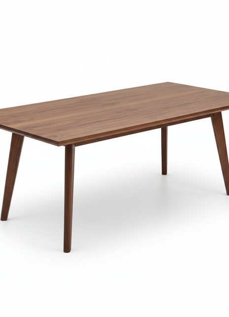 Walnut Dining Table - Modern Rectangular Design Seats 6-8 People