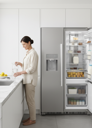 French Door Refrigerator with Ice & Water Dispenser - 25 Cu Ft Stainless Steel