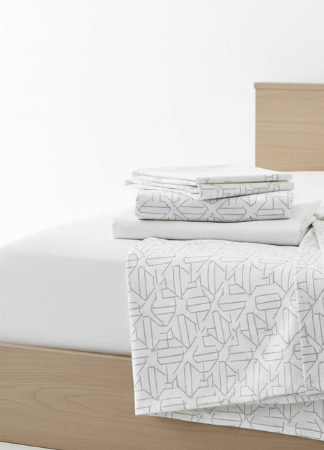 Navy Blue & White Striped Cotton Bedsheet Cover Set
