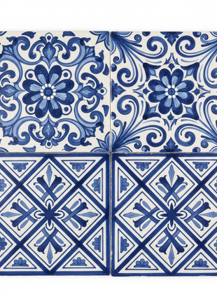 Hand-Painted Ceramic Tile Set – Cuenca Style