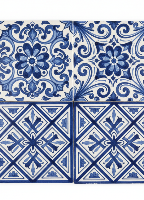 Hand-Painted Ceramic Tile Set – Cuenca Style